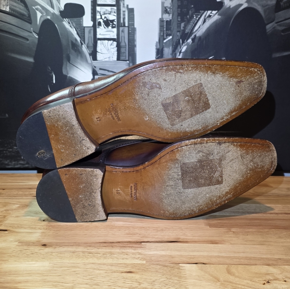 Magnanni Men’s Single Monk Strap Cap Toe Dress Shoes  Cognac Size 13M - Picture 5 of 5